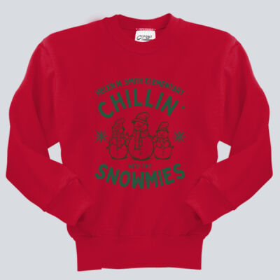 Youth Crewneck - Winter Holidays - Chillin' - Green Thumbnail
