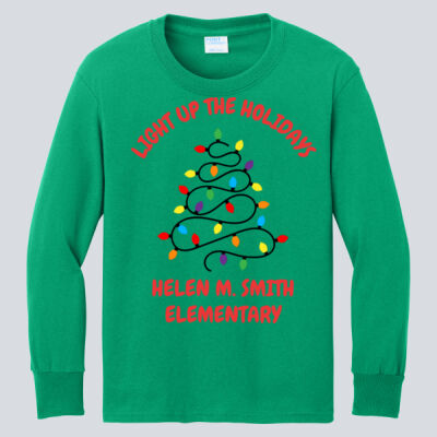 Youth Long Sleeve Shirt - Winter Holidays - Light Up - Red Thumbnail
