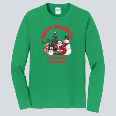 Adult Long Sleeve Shirt - Winter Holidays - Happy Holidays - Red Thumbnail