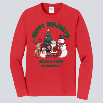 Adult Long Sleeve Shirt - Winter Holidays - Happy Holidays - Green Thumbnail
