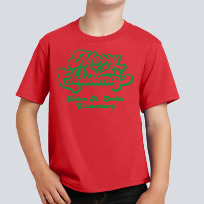Youth T-Shirt - Winter Holidays - Merry Christmas - Green Thumbnail
