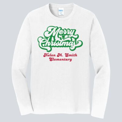 Adult Long Sleeve Shirt - Winter Holidays - Merry Christmas - Green & Red Thumbnail