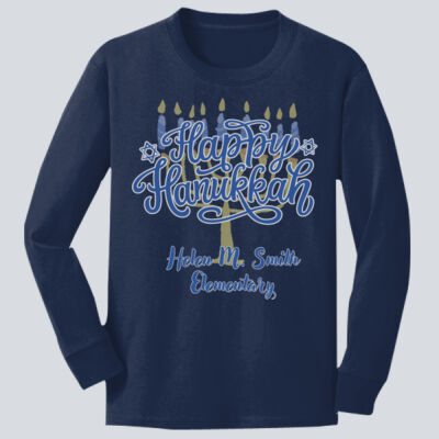 Youth Long Sleeve Shirt - Winter Holidays - Happy Hanukkah Thumbnail