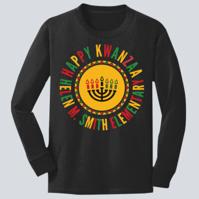Youth Long Sleeve Shirt - Winter Holidays - Happy Kwanzaa Thumbnail