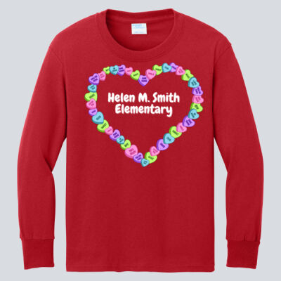 Youth Long Sleeve Shirt - Spring Holidays - Candy Hearts Thumbnail