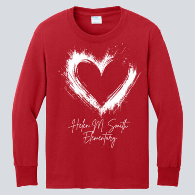 Youth Long Sleeve Shirt - Spring Holidays - Valentine's Heart Thumbnail