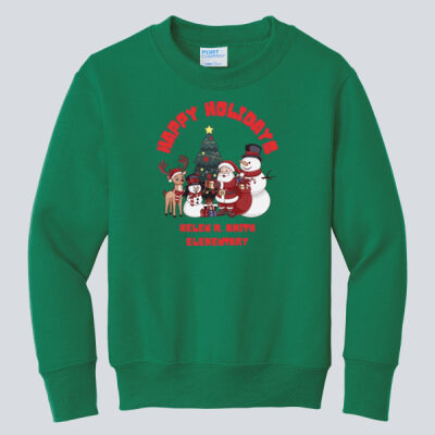 Youth Crewneck - Winter Holidays - Happy Holidays - Red Thumbnail