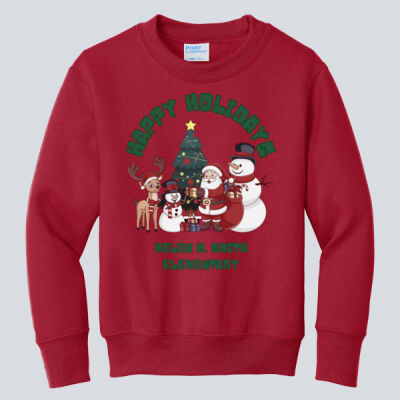 Youth Crewneck - Winter Holidays - Happy Holidays - Green Thumbnail