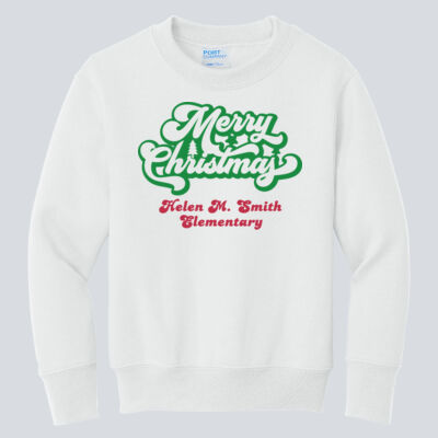 Youth Crewneck - Winter Holidays - Merry Christmas - Green & Red Thumbnail